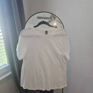 Elegant White Eyelet Sleeve Women's Top